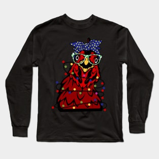 Merry Chickmas Funny Chicken Christmas Light Xmas Gift Long Sleeve T-Shirt